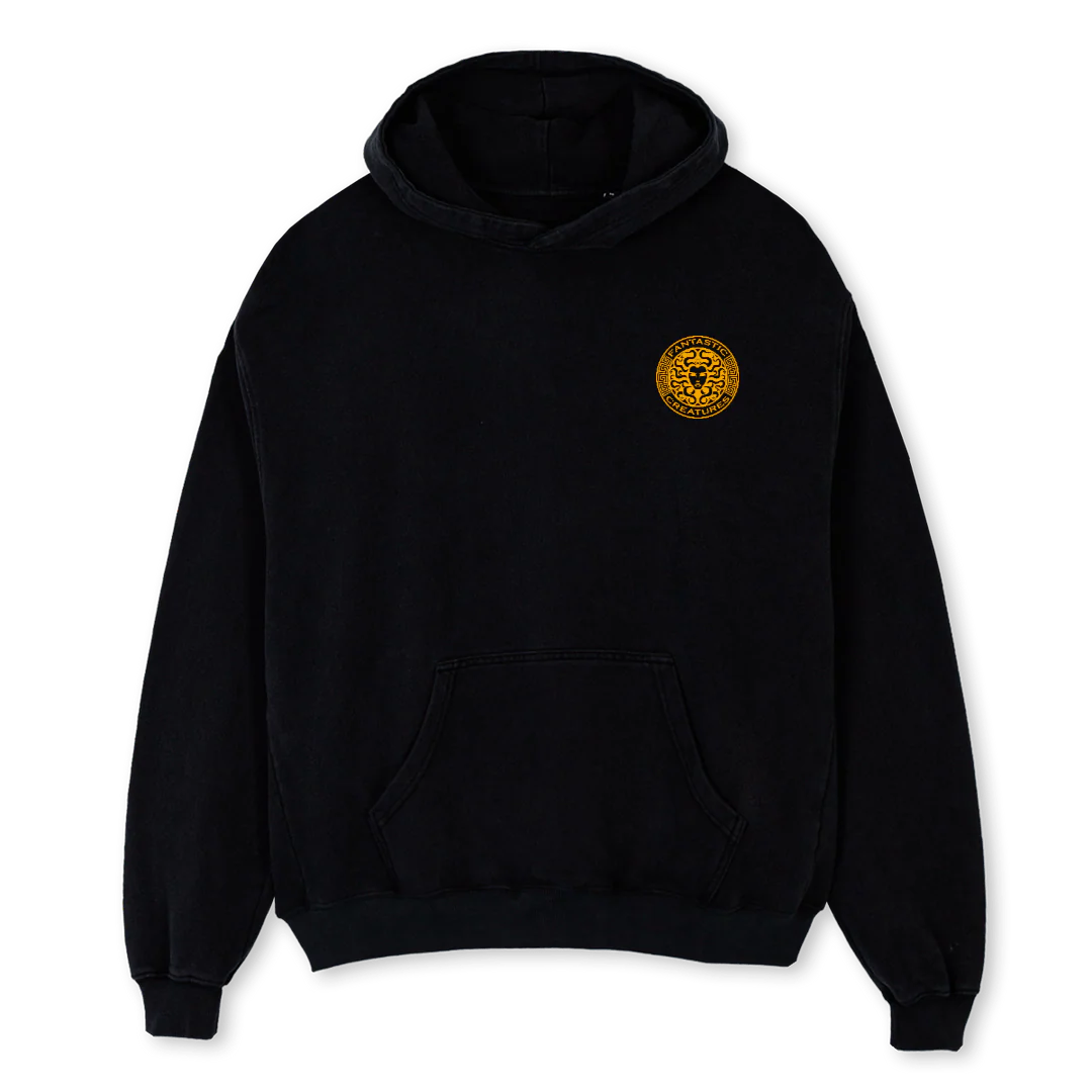 GOLDENMEDU Black Oversized Hoodie.