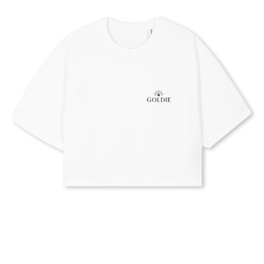 GOLDIECROPTOPSIZESML_W_FRONT White Cropped Oversized Tee