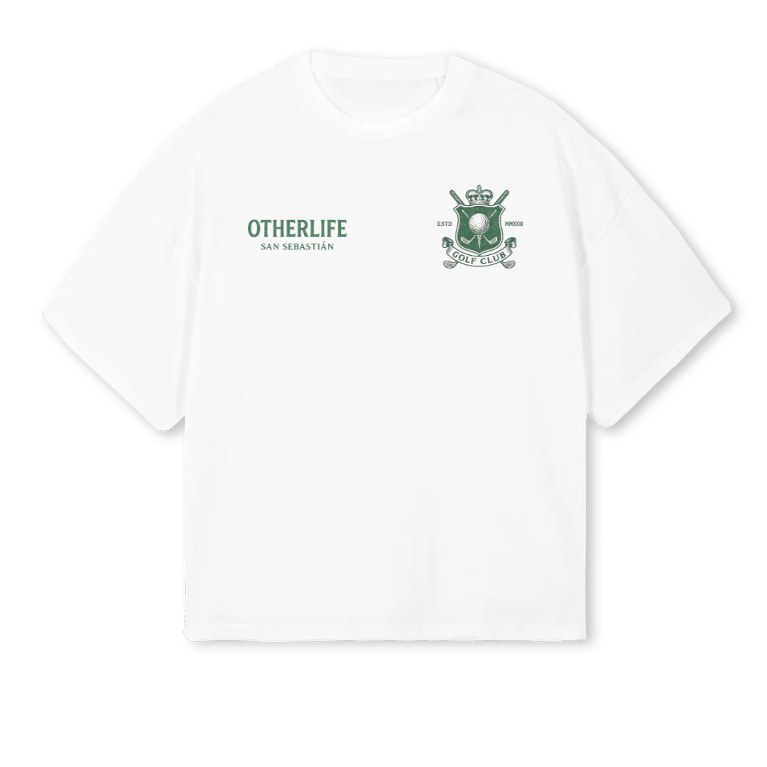 GOLFCAMIBLANCA White Oversized Boxy Tee.