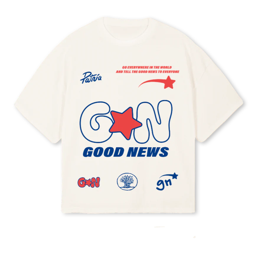 GOODNEWSSHIRT Vintage White Oversized Boxy Tee.