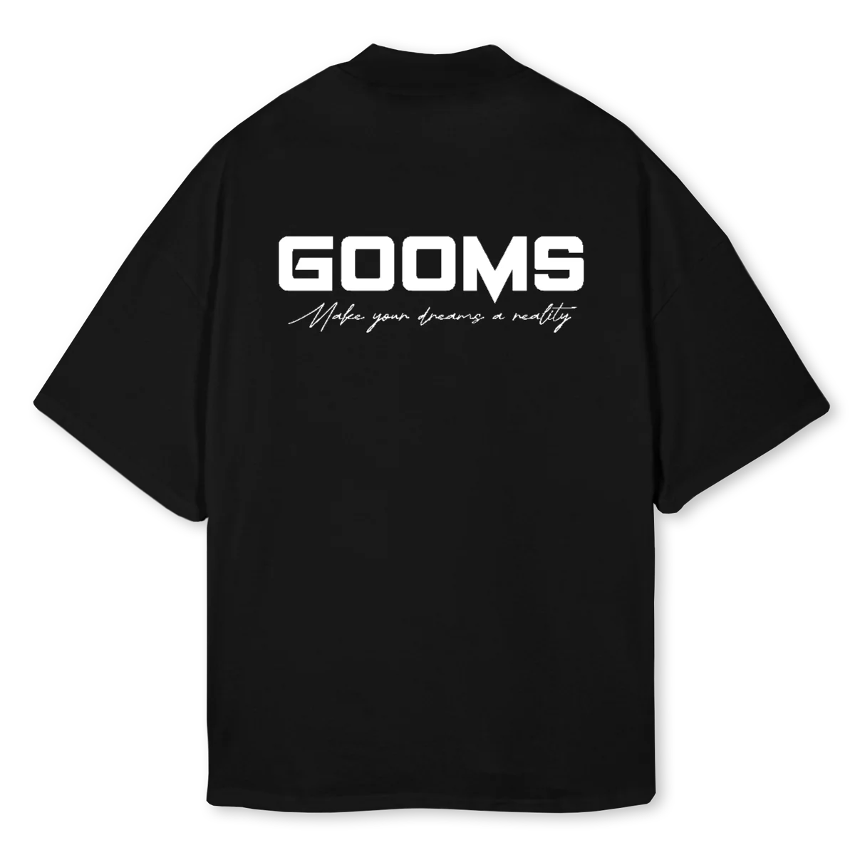 GOOMS CLO Black Oversized Mock Neck Tee. - Image 2