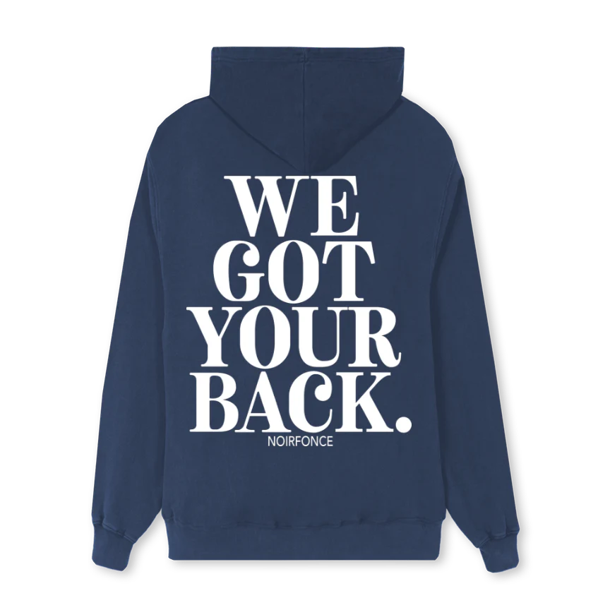 GOTYOURBACKHOODIE Navy Blue Regular Hoodie. - Image 2