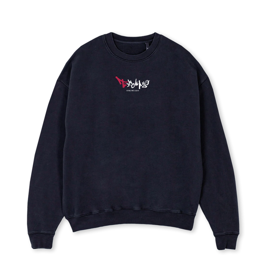 GRAFFITI MAGENTAVIVA Vintage Black Oversized Crewneck Sweater.