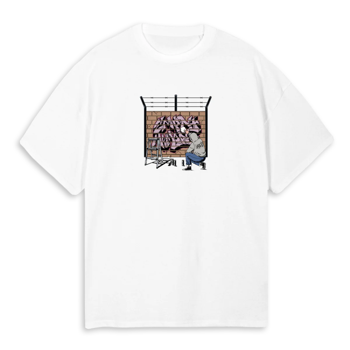 GRAFFITILOGO White Oversized Tee.