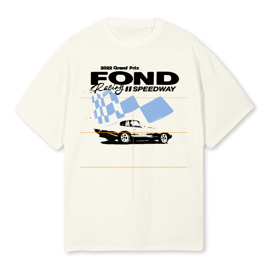 GRAND PRIX Cream Oversized Tee.