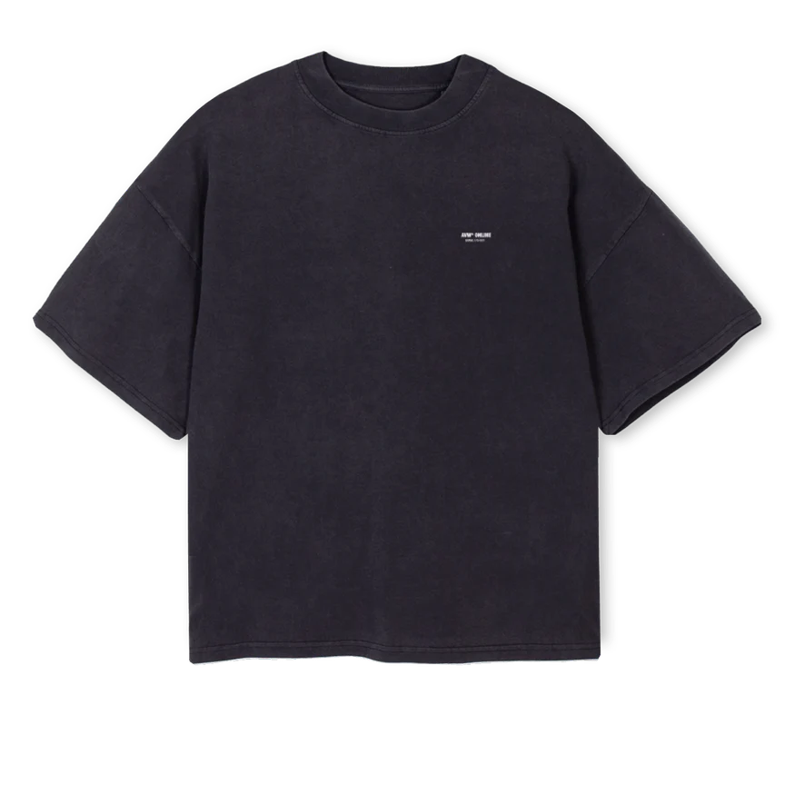 GRAVEVINTAGEGREY Vintage Black Oversized Boxy Tee.