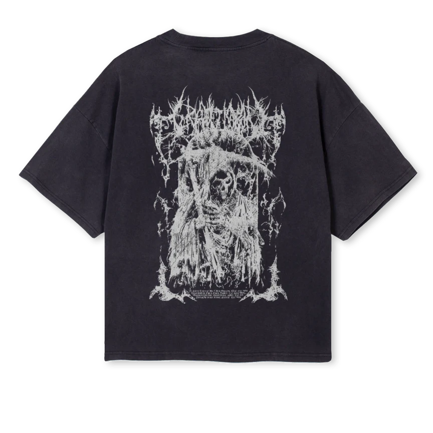 GRAVEVINTAGEGREY Vintage Black Oversized Boxy Tee. - Image 2