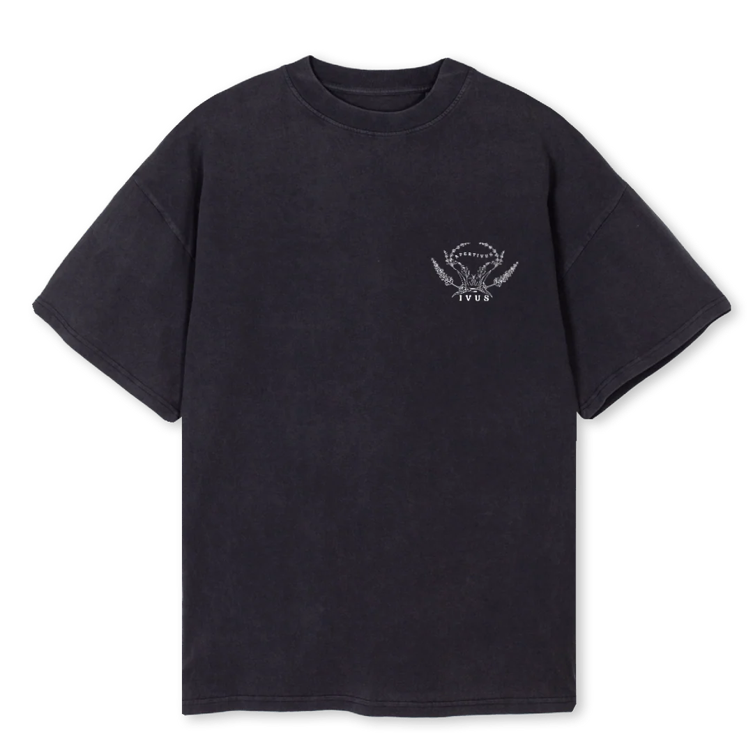 GREEN APERTIVUS Vintage Black Oversized Tee.