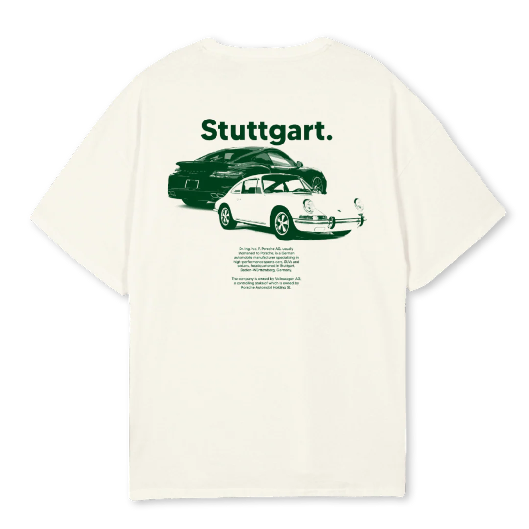 GREENPORSCHE Cream Oversized Tee. - Image 2