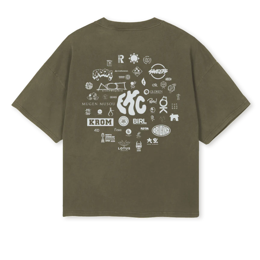 EKCTEEFINAL_VO Vintage Olive Oversized Boxy Tee - Image 2
