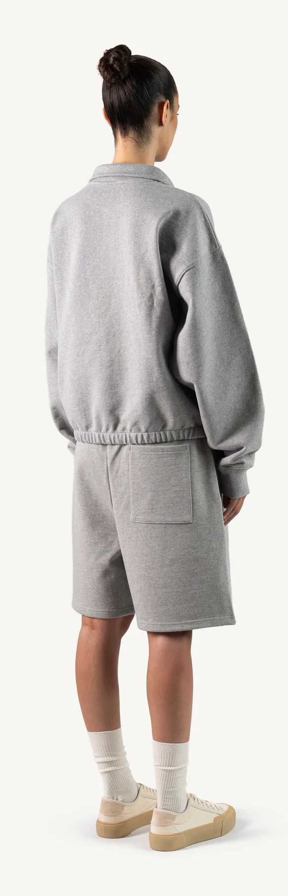 Grey Marl Oversized Boxy 1/4-Zip Sweater. - Image 5