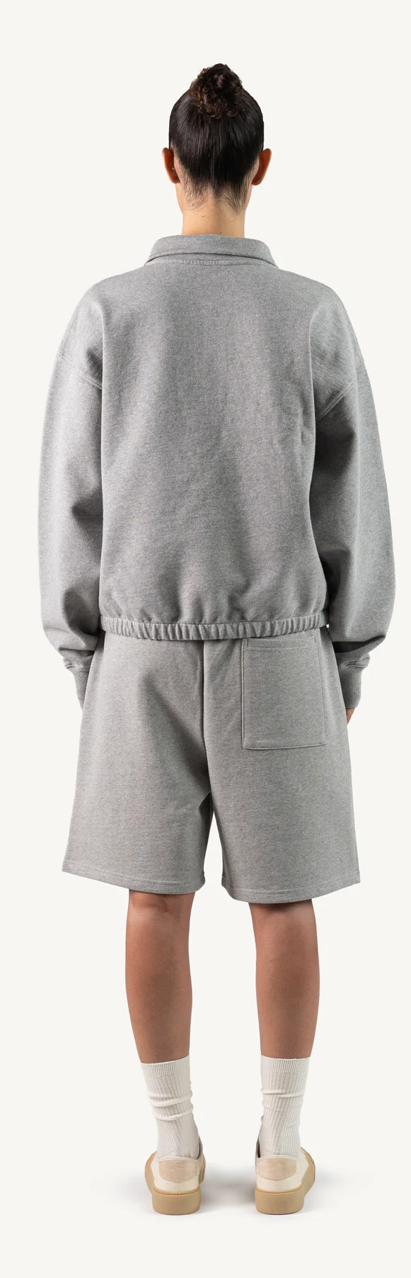 Grey Marl Oversized Boxy 1/4-Zip Sweater. - Image 6