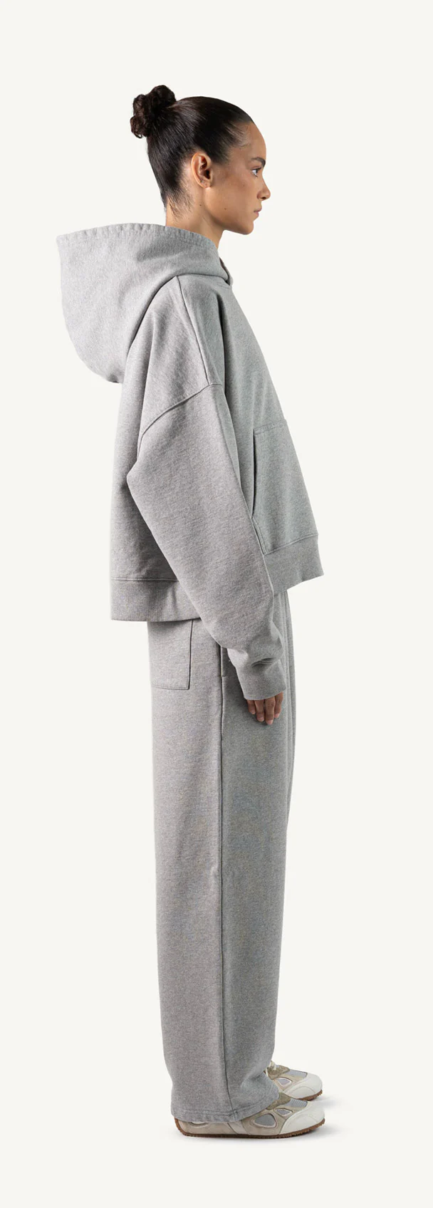 Grey Marl Oversized Boxy Hoodie. - Image 4
