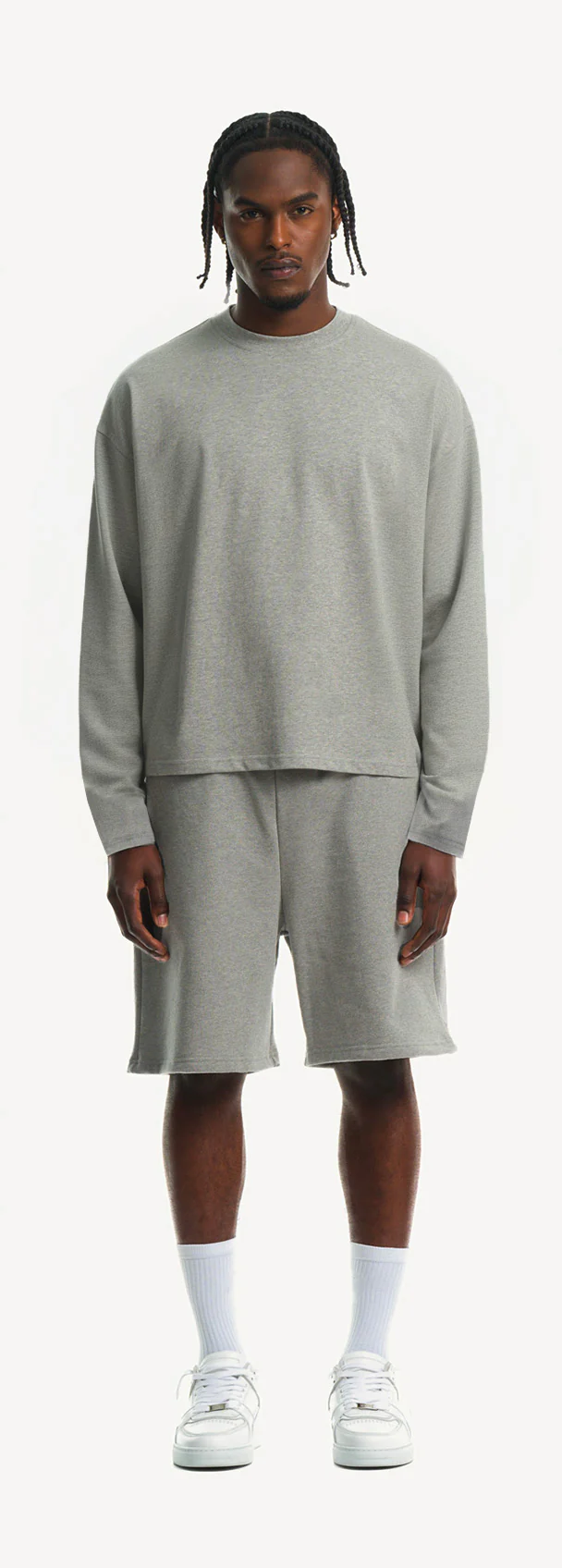 Grey Marl Oversized Boxy LS Tee. - Image 10