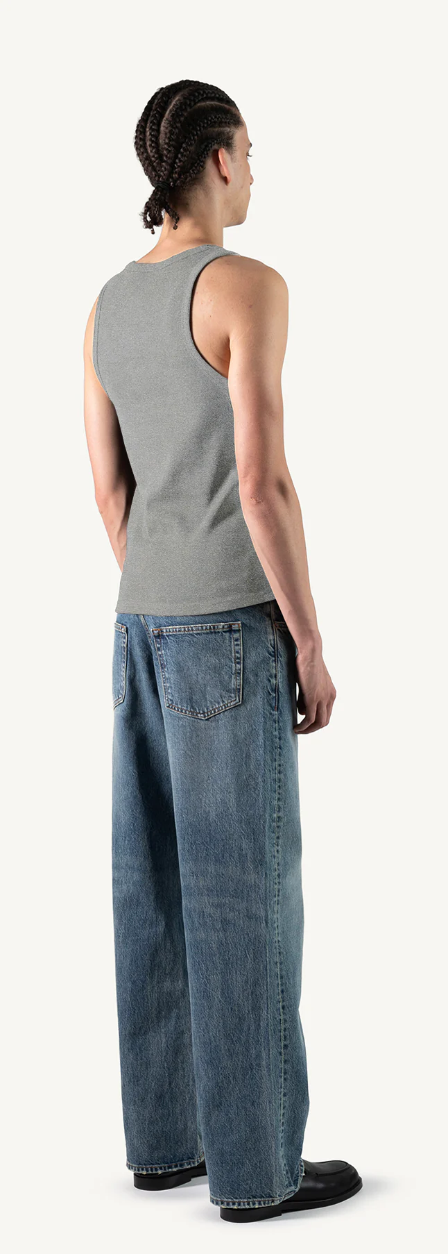 Grey Marl Slim Ribbed Tank. - Image 5