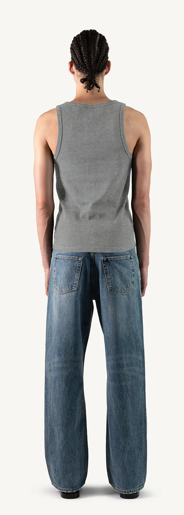 Grey Marl Slim Ribbed Tank. - Image 6