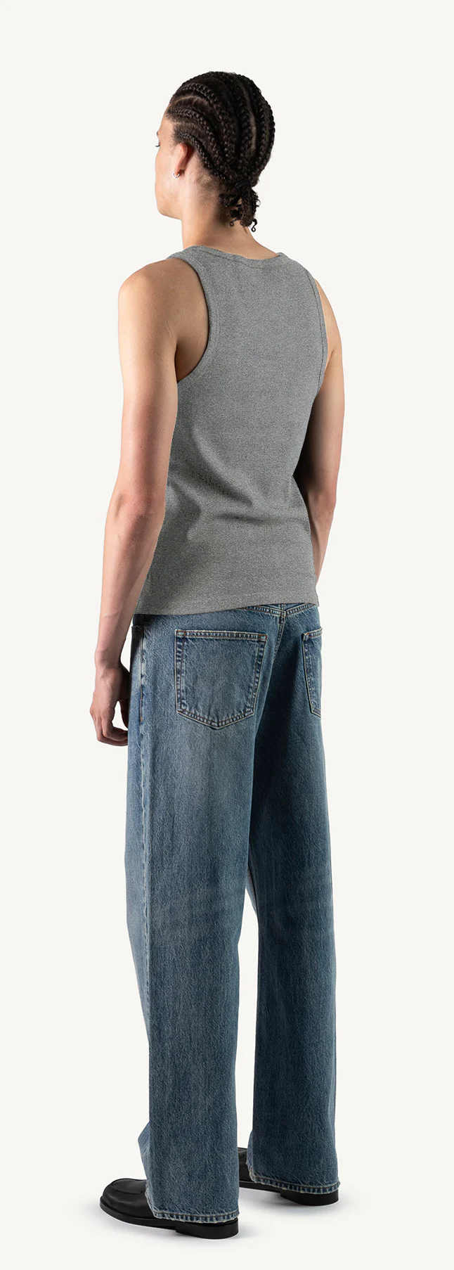 Grey Marl Slim Ribbed Tank. - Image 7