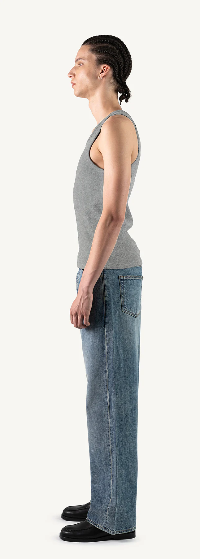 Grey Marl Slim Ribbed Tank. - Image 8