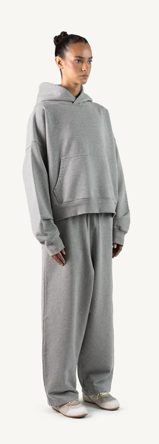 Grey Marl Straight-Leg Baggy Sweatpants. - Image 3