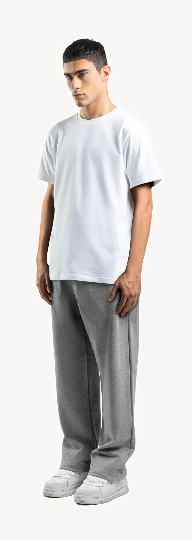 Grey Marl Straight-Leg Relaxed Sweatpants. - Image 9