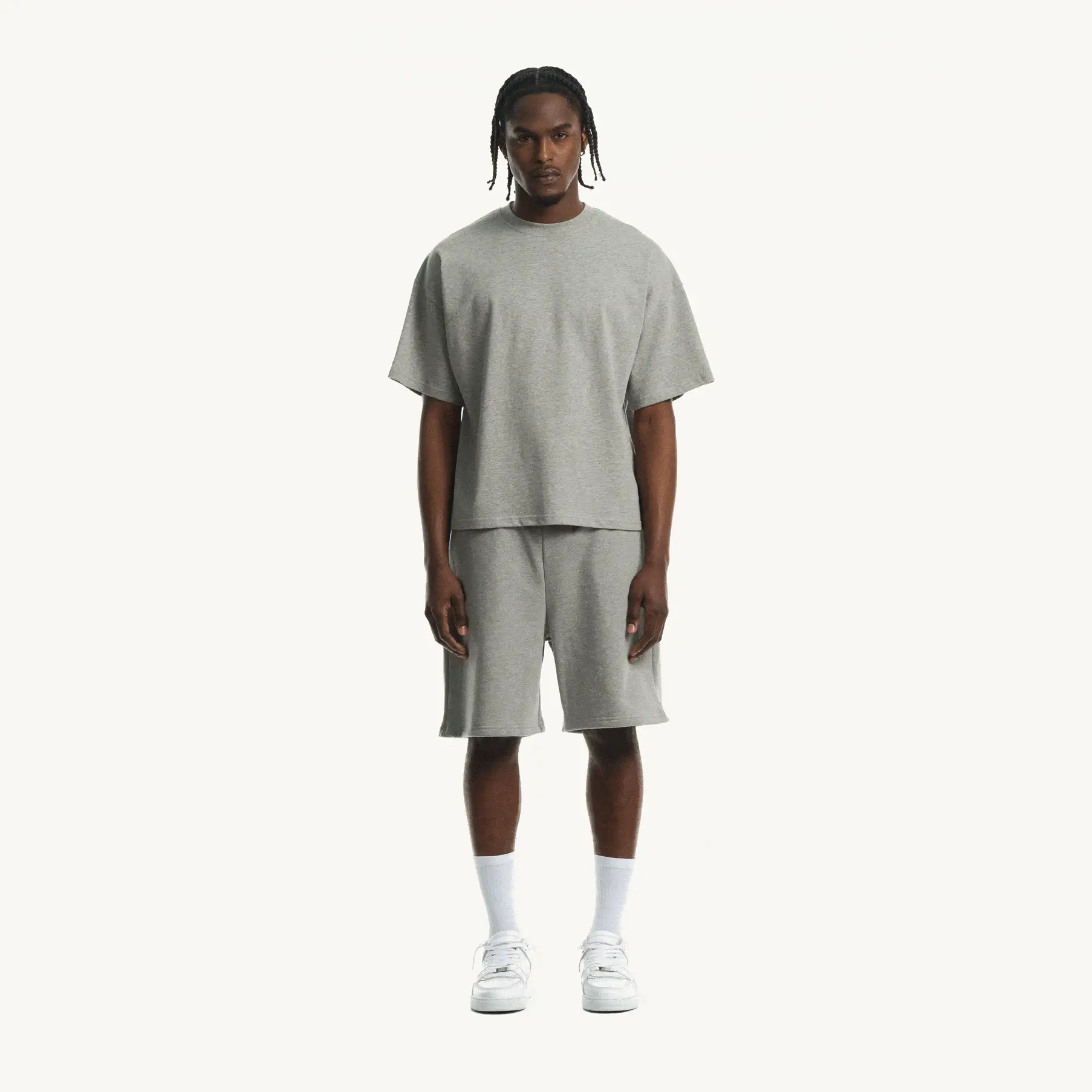 Grey Marl Relaxed Sweatshorts. - Image 3