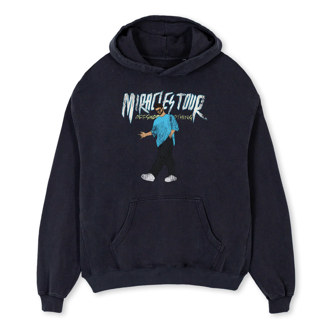 GREY  Vintage Black Oversized Hoodie.