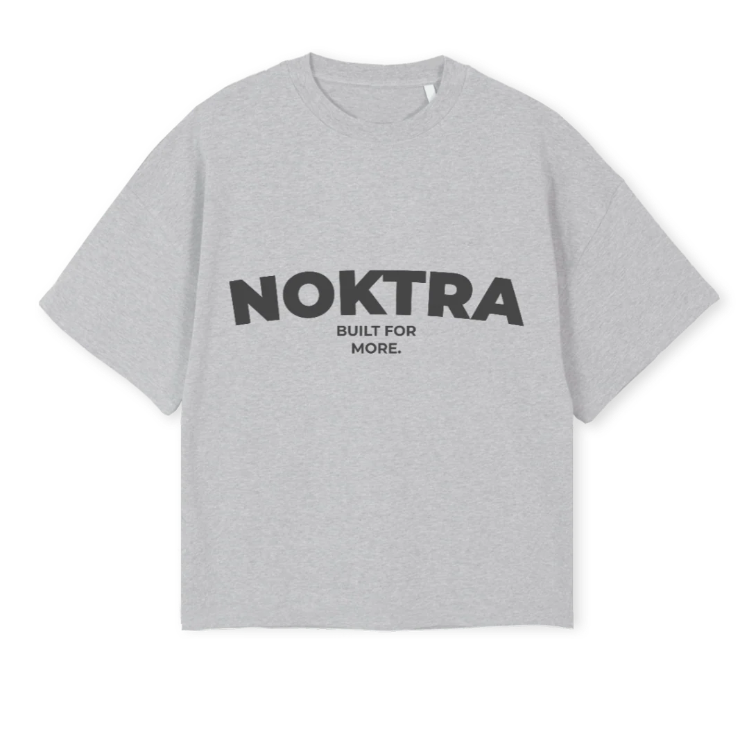 GREYBFM NOKTRAT Light Grey Marl Oversized Boxy Tee.