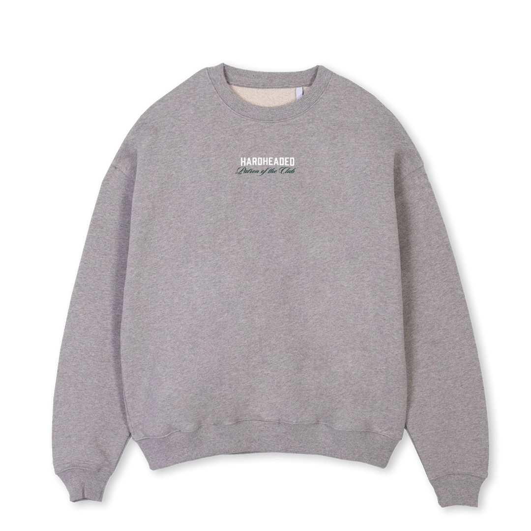 GREYCREWNECK Grey Marl Oversized Crewneck Sweater.