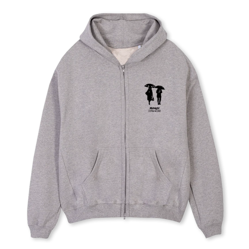 GREYWALK Grey Marl Oversized Zipped Hoodie.