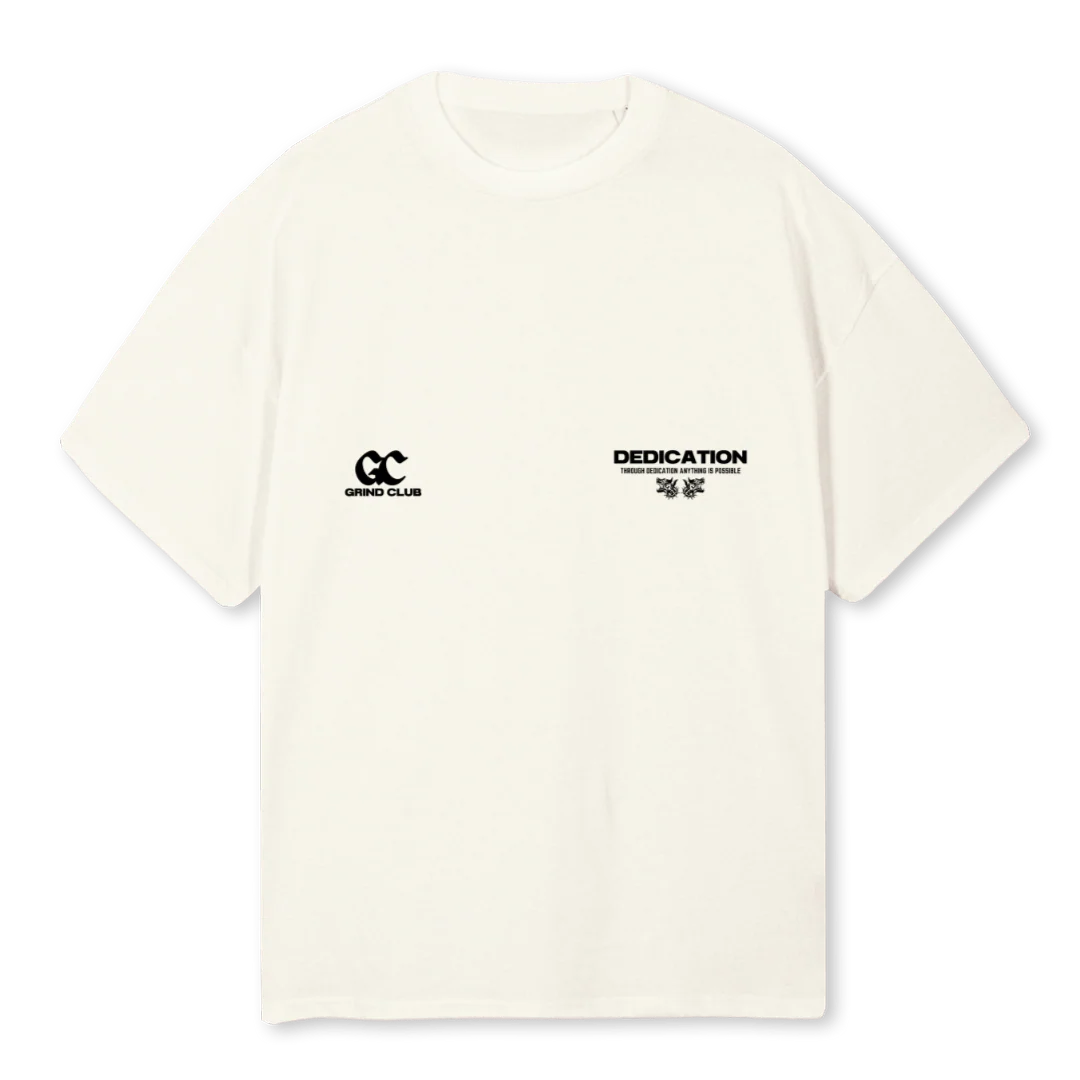 GRINDCLUB WHIT TE Cream Oversized Tee.