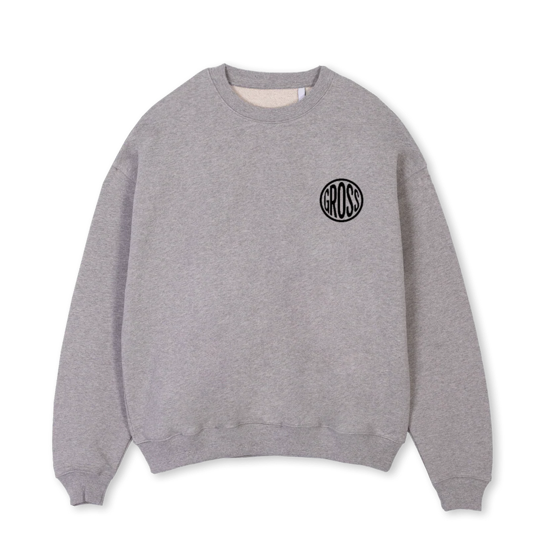 GROSS Grey Marl Oversized Crewneck Sweater.