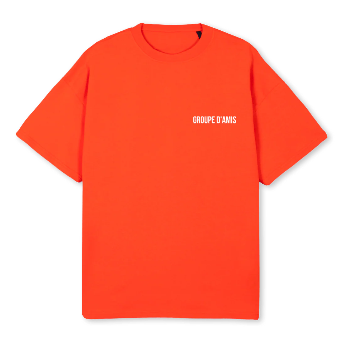 GROUPE DAMIS Hot Orange Oversized Tee.