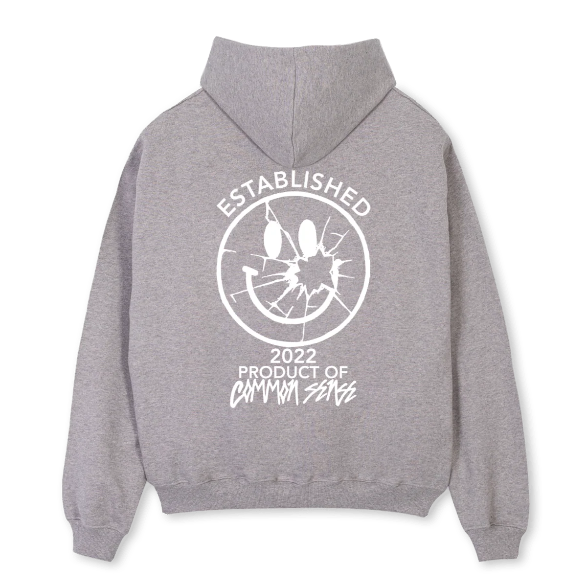 GRY SMILY Grey Marl Oversized Hoodie. - Image 2