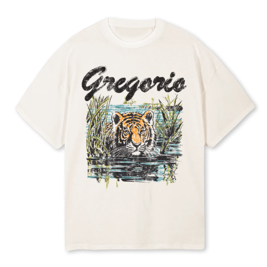 GTIGER Vintage White Oversized Tee.
