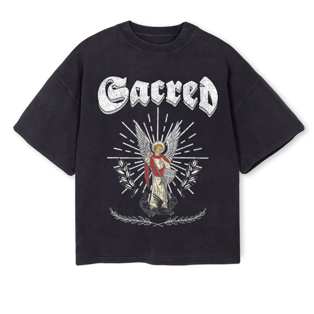 GUARDIAN Vintage Black Oversized Boxy Tee.