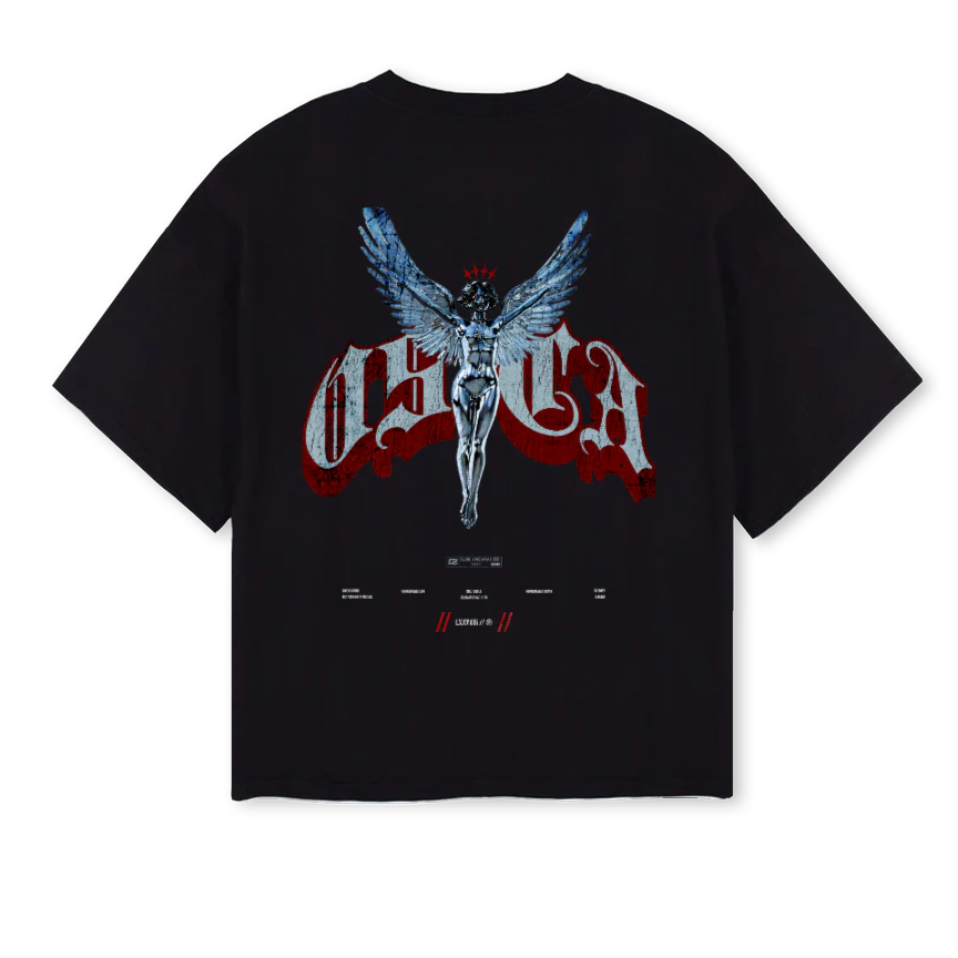 GUARDIANANGEL Black Oversized Boxy Tee. - Image 2
