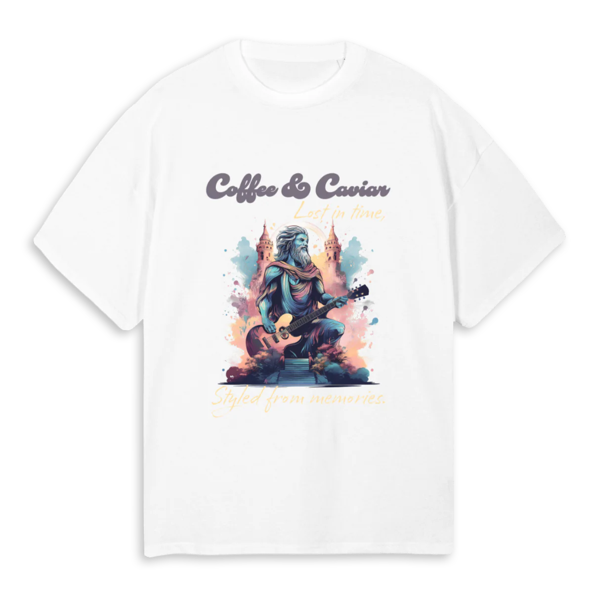 GUITARCASTLEGUY White Oversized Tee.