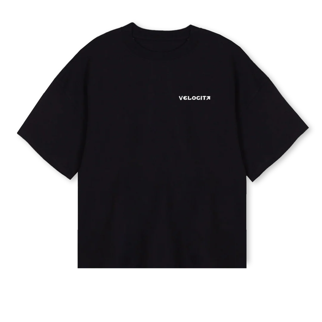 GWAGONBOXYBLACK Black Oversized Boxy Tee.