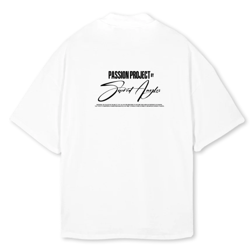 GYMTWO White Oversized Mock Neck Tee. - Image 2