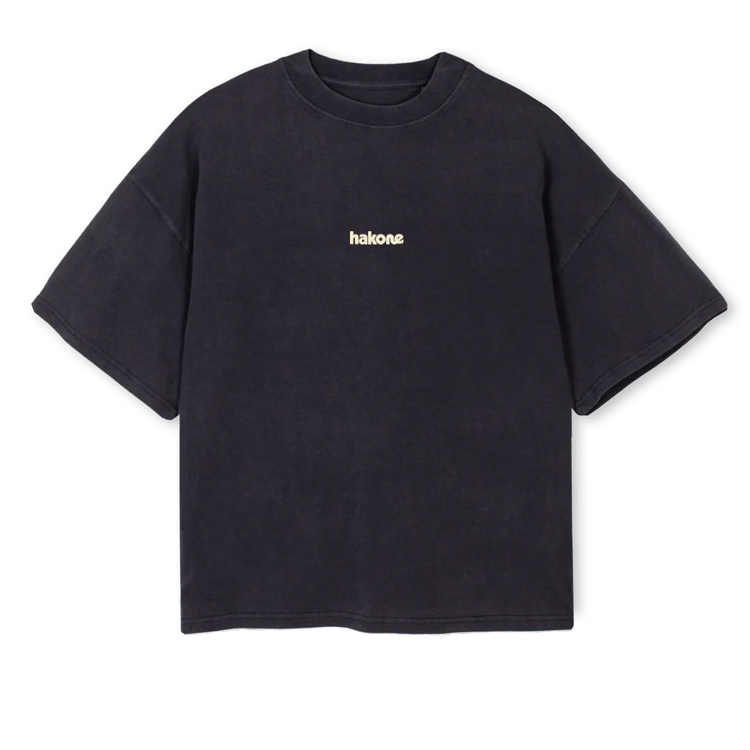 HAKONEVBFINAL Vintage Black Oversized Boxy Tee.
