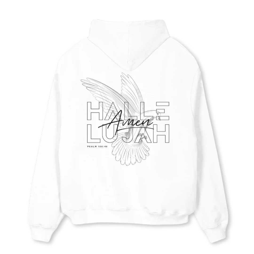 HALLELUJAHHOODIEWHIT White Oversized Hoodie. - Image 2