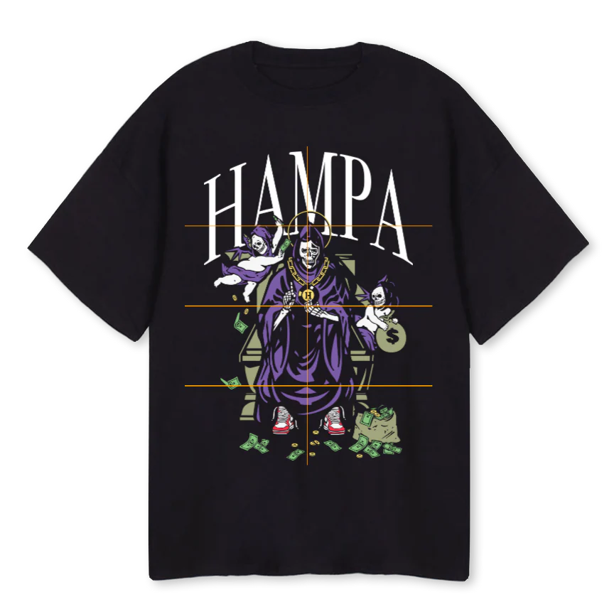 HAMPA MONEY Black Oversized Tee.
