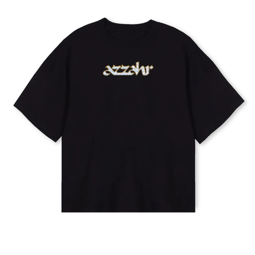HAMSAGOLD Black Oversized Boxy Tee.