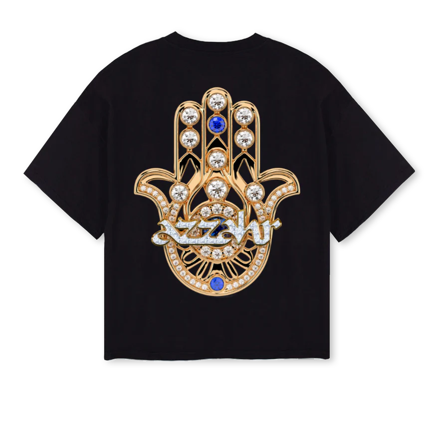 HAMSAGOLD Black Oversized Boxy Tee. - Image 2
