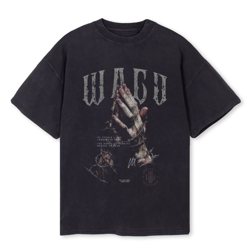 HANDS OF SINNERS Vintage Black Oversized Tee.