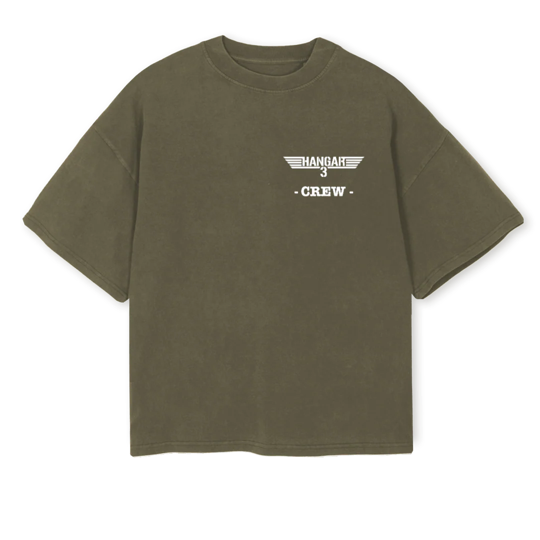 HANGARWHITETEE_VO Vintage Olive Oversized Boxy Tee.