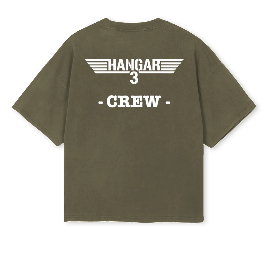 HANGARWHITETEE_VO Vintage Olive Oversized Boxy Tee. - Image 2