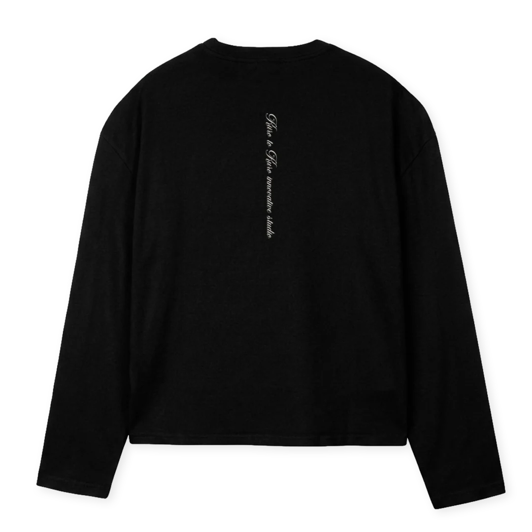 HANIFI  Black Oversized Boxy LS Tee. - Image 2