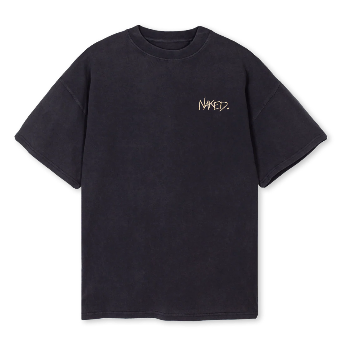 HAPPIER SHIRT Vintage Black Oversized Tee.