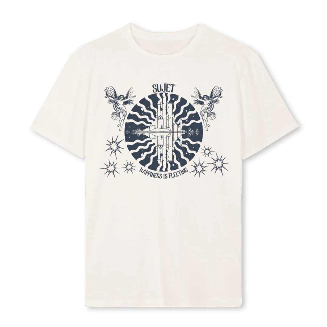 HAPPINESS Vintage White Regular Tee.
